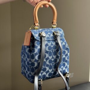 【AT9354】Coach New York クラシックデニムブルーバケツバッグ - 優雅なヴィンテージスタイル | Coach