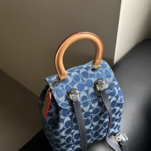 【AT9354】Coach New York クラシックデニムブルーバケツバッグ - 優雅なヴィンテージスタイル | Coach