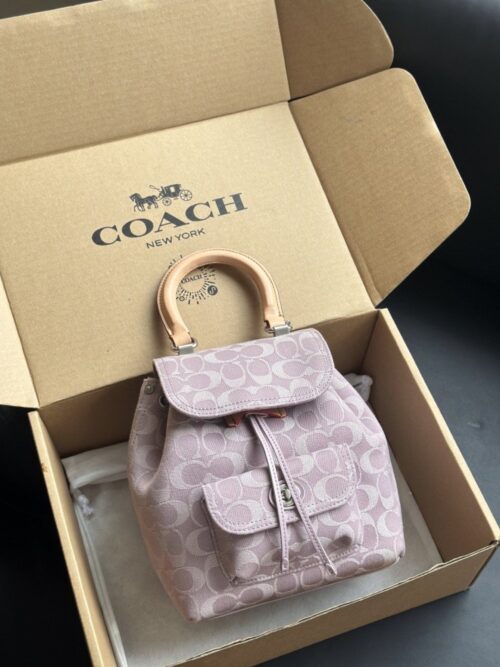 【AT9357】コーチ クラシックシグネチャー ピンクパープル ミニバックパック | Coach