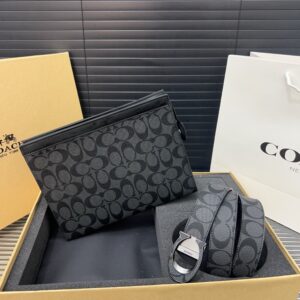 【AT9416】Coachクラシックサインシリーズギフトボックス、高級なスタイリッシュな財布とベルトセット | Coach New York