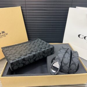 【AT9416】Coachクラシックサインシリーズギフトボックス、高級なスタイリッシュな財布とベルトセット | Coach New York