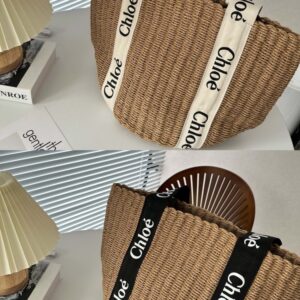 【AT946】クロエ chloe 太陽の光を浴びて夏の訪れです。クロエ編みの水桶バッグ。