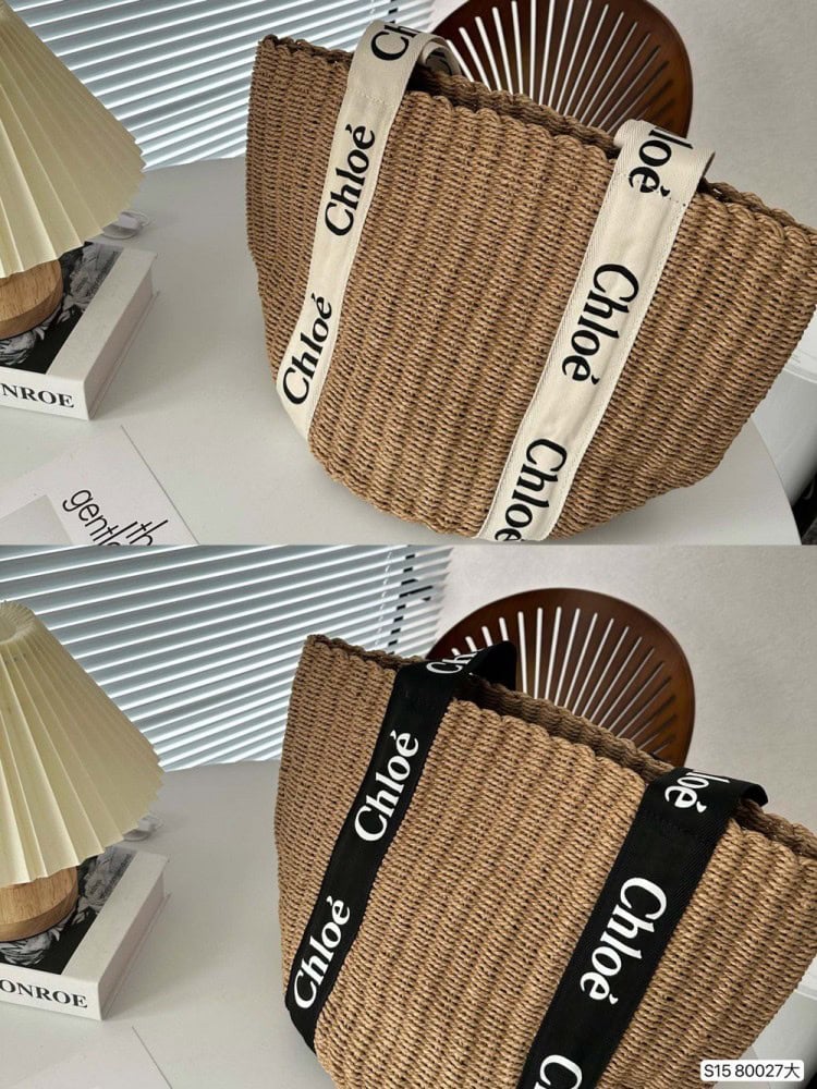 【AT946】クロエ chloe 太陽の光を浴びて夏の訪れです。クロエ編みの水桶バッグ。