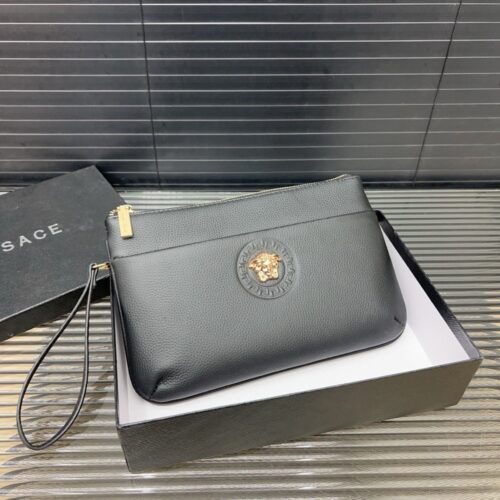 【AT9486】Versaceバーサーチのクラシックな牛革クラッチバッグ-豪華な多機能デザイン | Versace