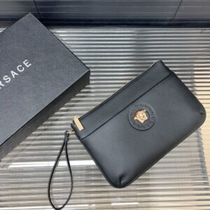 【AT9486】Versaceバーサーチのクラシックな牛革クラッチバッグ-豪華な多機能デザイン | Versace