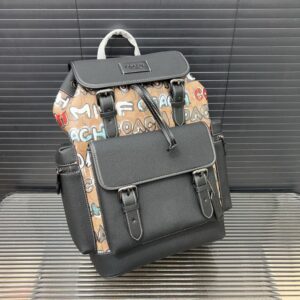 【AT9502】Coachスプリントリュックサック - 都会の探検家のためのおしゃれなグレーレザーバッグ | Coach