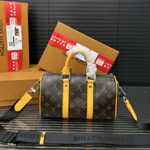【AT9521】ルイ・ヴィトン モノグラムキャンバス ダッフルバッグ 25cm イエローレザー装飾 | Louis Vuitton Malletier