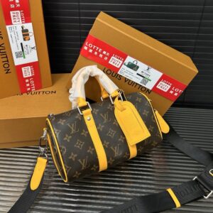 【AT9521】ルイ・ヴィトン モノグラムキャンバス ダッフルバッグ 25cm イエローレザー装飾 | Louis Vuitton Malletier