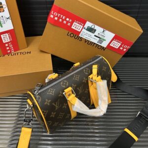 【AT9521】ルイ・ヴィトン モノグラムキャンバス ダッフルバッグ 25cm イエローレザー装飾 | Louis Vuitton Malletier