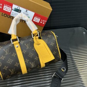 【AT9521】ルイ・ヴィトン モノグラムキャンバス ダッフルバッグ 25cm イエローレザー装飾 | Louis Vuitton Malletier