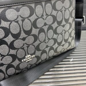 【AT9522】COACH クラシックビジネスバッグ - 高級老花帆布素材、エレガントなビジネスバッグ | Coach