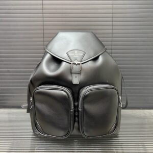 【AT9561】ルイ・ヴィトン Montsouris Cargo バックパック - 高級ブラックレザーバッグ | Louis Vuitton