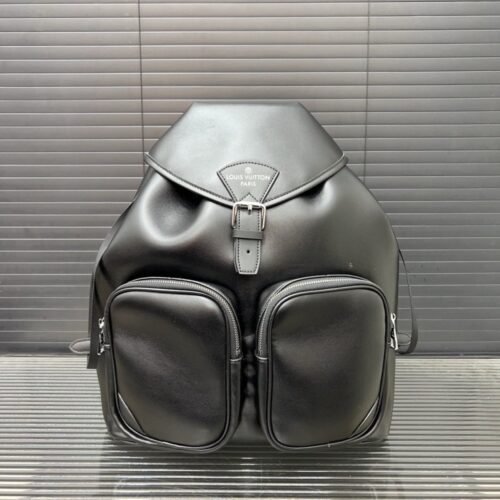 【AT9561】ルイ・ヴィトン Montsouris Cargo バックパック - 高級ブラックレザーバッグ | Louis Vuitton