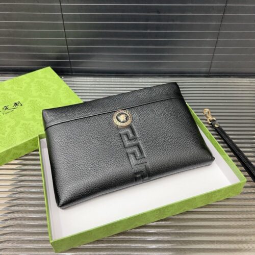 【AT9565】高級牛革素材 クラシックなデザイン イタリアンブランドのエレガントなクラッチバッグ | Versace