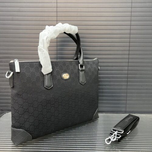 【AT9583】グッチ ハイエンドメンズブリーフケース、都市エリートスタイル、13インチ対応、GGデニム素材 | Gucci Firenze
