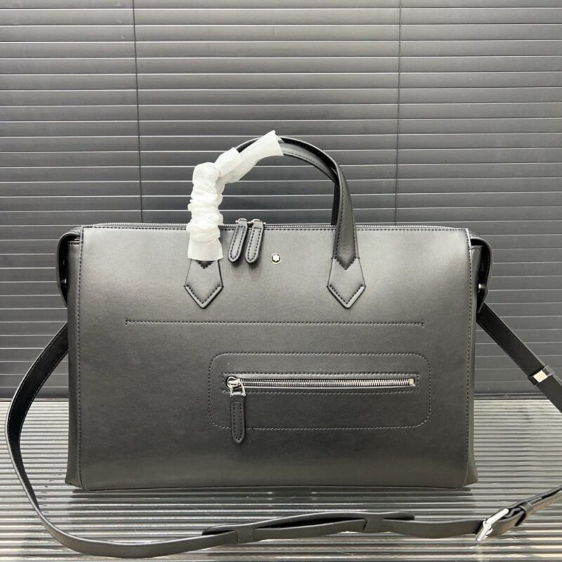 【AT9606】モンブランビジネスバッグ - グレーカラーの高品質牛革素材、優雅で機能的なビジネスバッグ | Montblanc