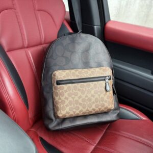 【AT9632】Coachウエスト32リュックサック- 都会のエリート向けハイエンドデザイン - ブラウンイエローウォールナット - センスとファッションを兼ね備えたリュック | Coach