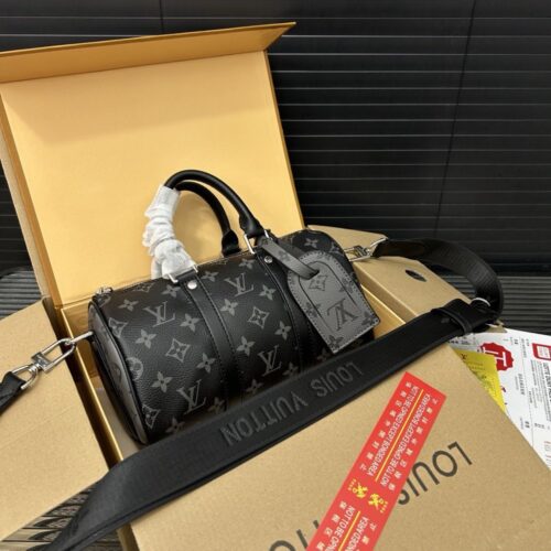 【AT9673】ルイ・ヴィトン Keepall 25クラシックシリーズ：モノグラム エクリプス ブラック＆グレー｜都市旅行、ビジネスミーティングに最適 | Louis Vuitton Paris