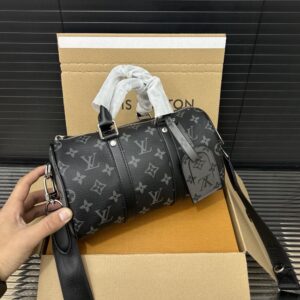 【AT9673】ルイ・ヴィトン Keepall 25クラシックシリーズ：モノグラム エクリプス ブラック＆グレー｜都市旅行、ビジネスミーティングに最適 | Louis Vuitton Paris