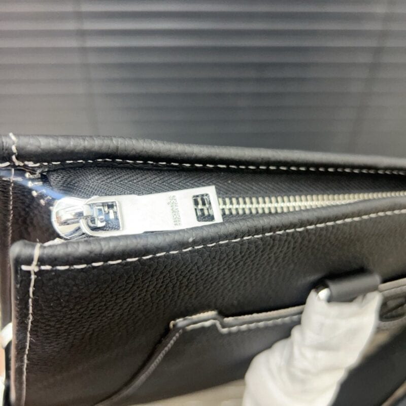 【AT9687】エルメスメンズブリーフケース、高級グレー牛革15インチノートPC収納可能、ビジネス会議やオフィス通勤用 | Hermes