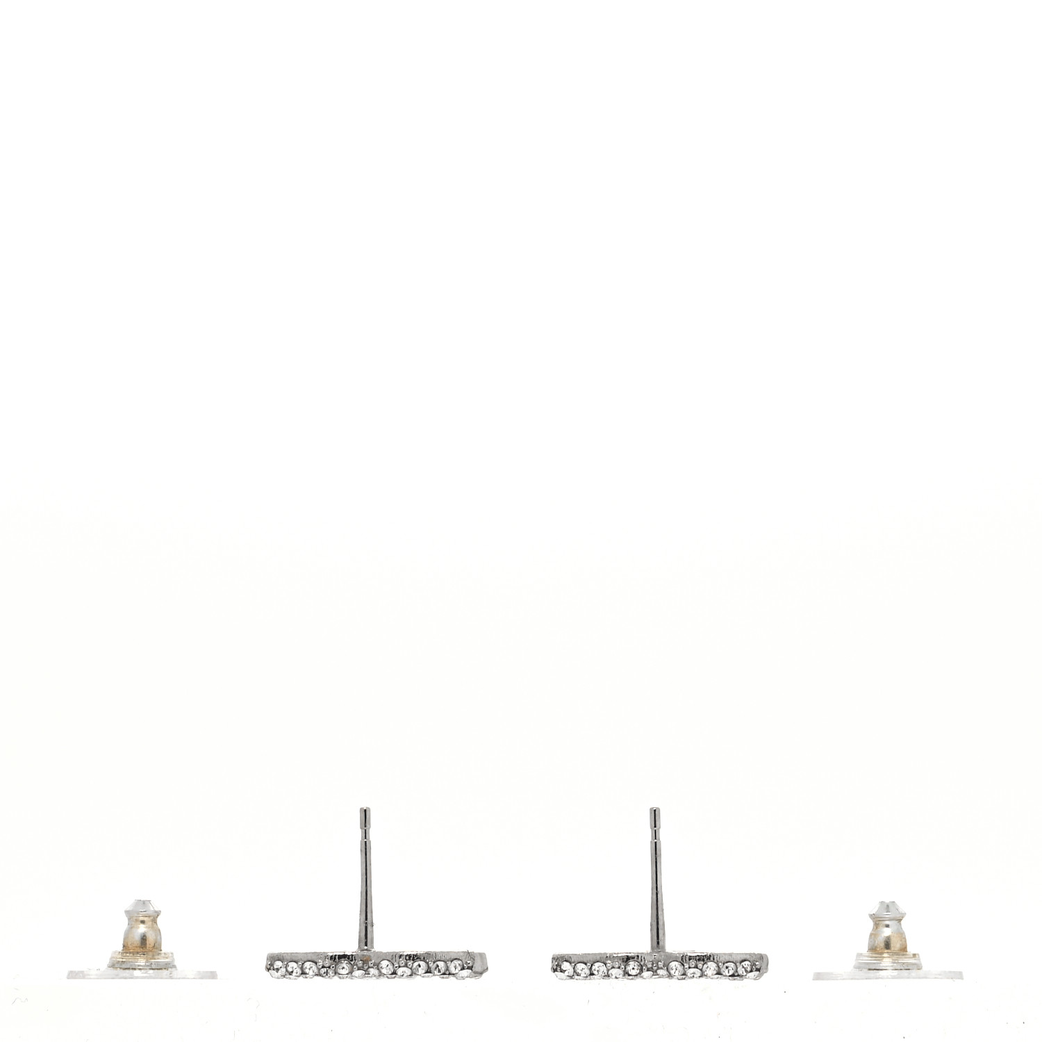 Chanel Crystal CC Treasure Chest Earrings Silver image 3 of 4