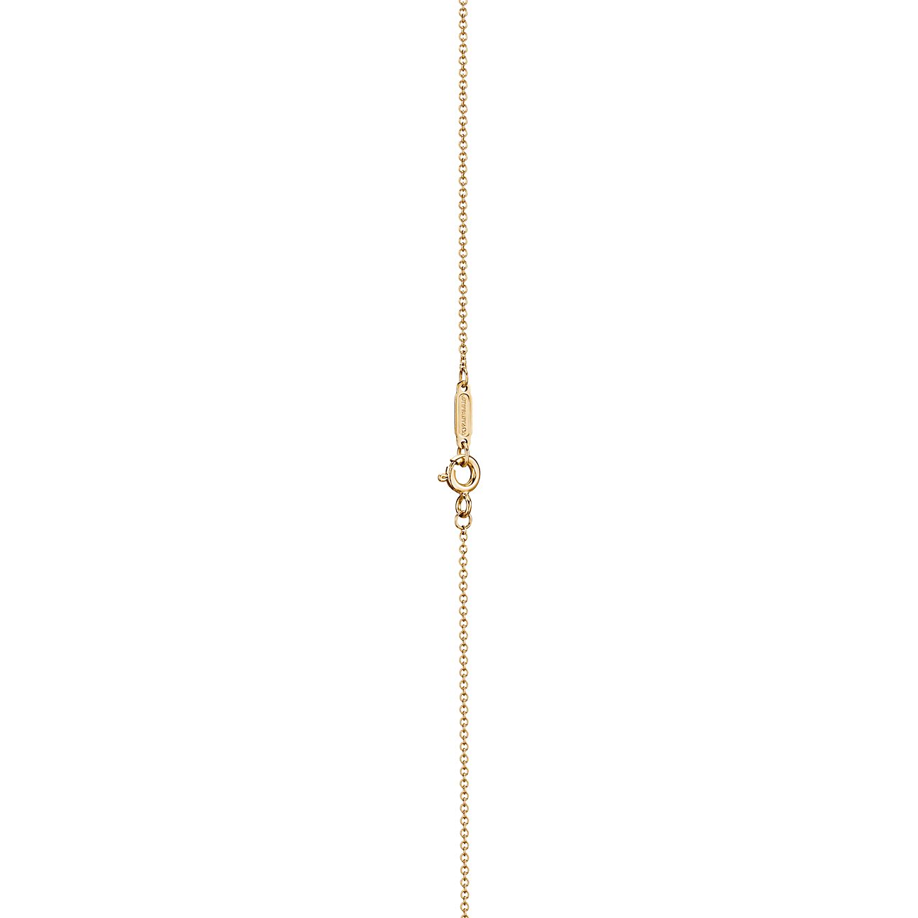 Tiffany T Smile Pendant in Yellow Gold with Diamonds, Small - Alternate shot 1 - Alternate shot 2