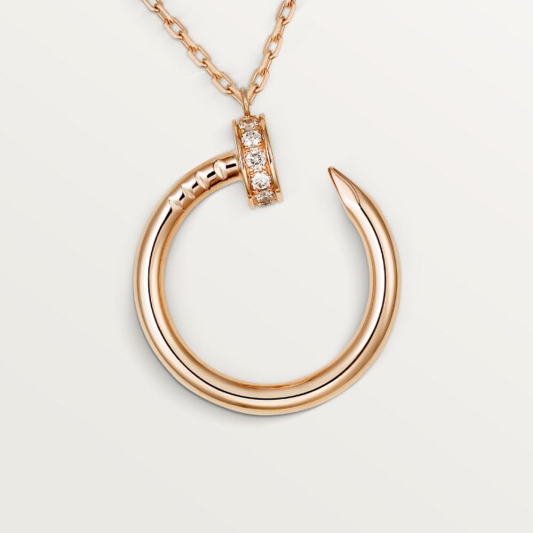 ジュスト アン クル ネックレス ピンクゴールド、ダイヤモンド