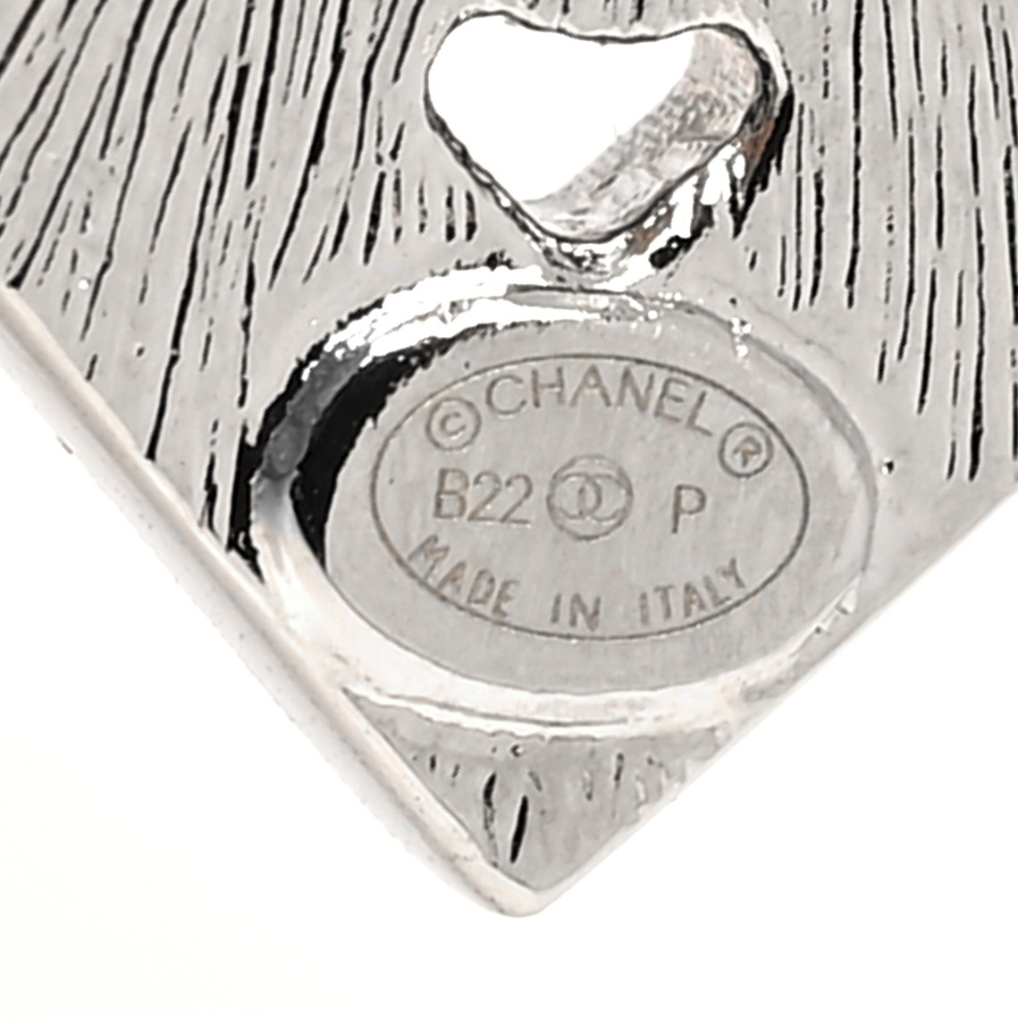 Chanel Baguette Crystal Chain CC Earrings Silver image 4 of 4