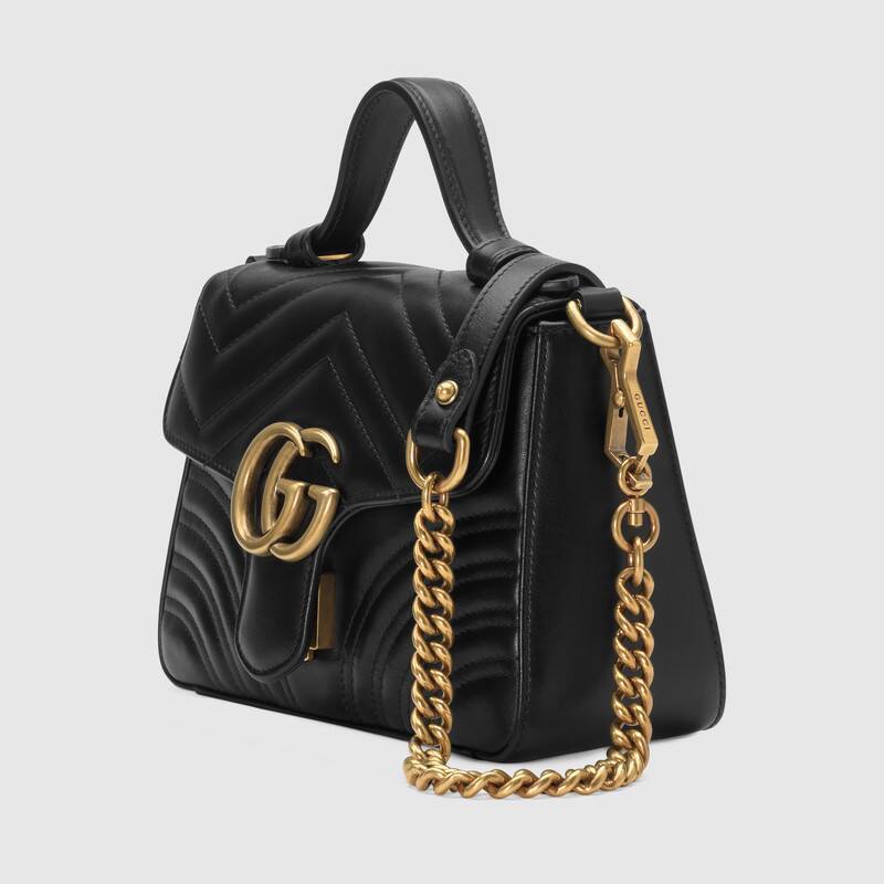GUCCI GGマーモント ミニ トップハンドルバッグ