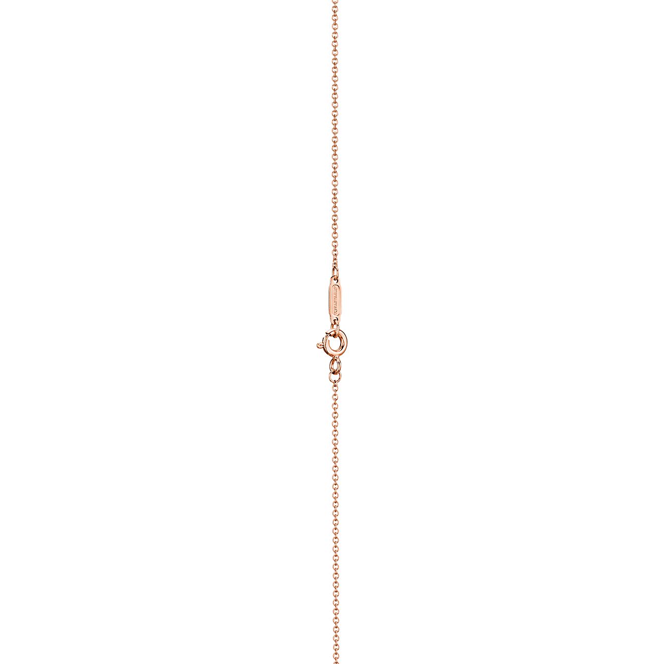 Tiffany T Smile Pendant in Rose Gold with Diamonds, Small - Alternate shot 1 - Alternate shot 2