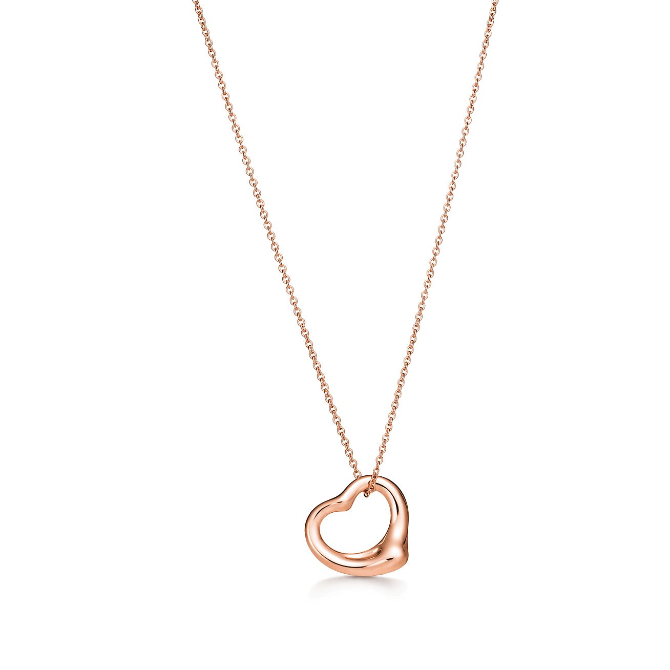 Elsa Peretti® Open Heart pendant in 18k rose gold. More sizes available.